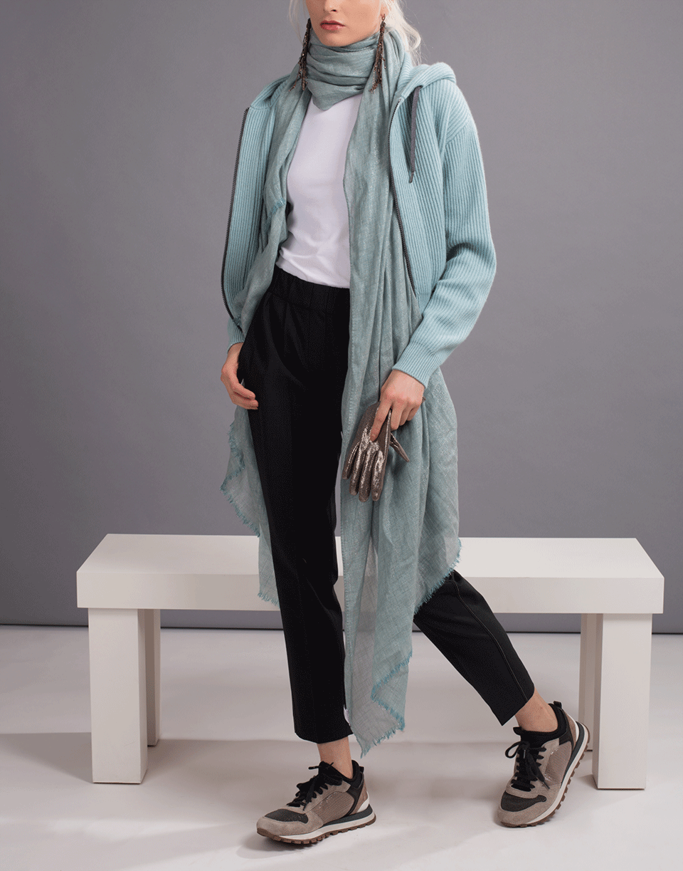 BRUNELLO CUCINELLI-Cropped Zip Front Hooded Cardigan-