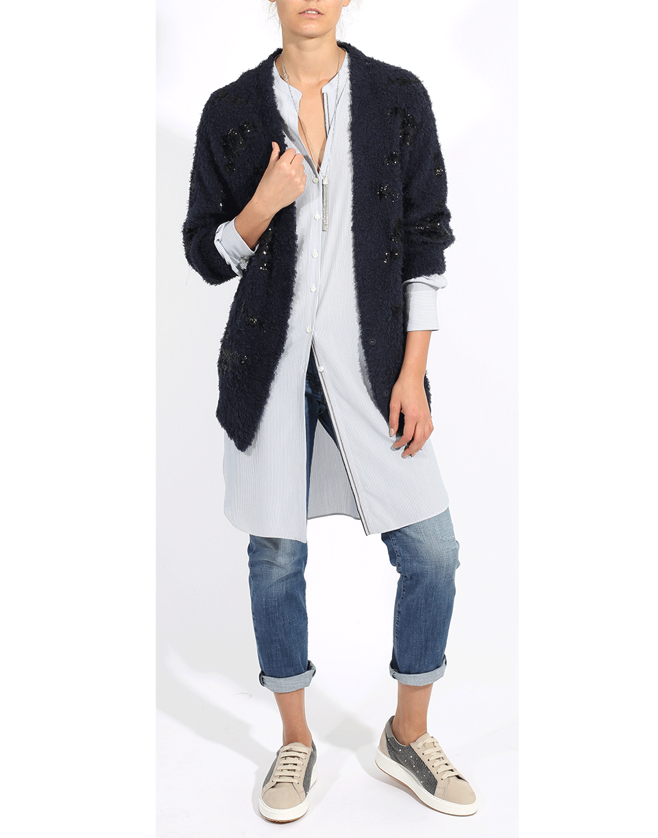 BRUNELLO CUCINELLI-Floral Embroidered Cardigan-