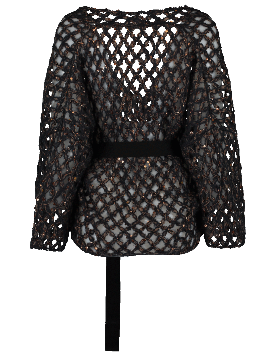 BRUNELLO CUCINELLI-Open Weave Cardigan-