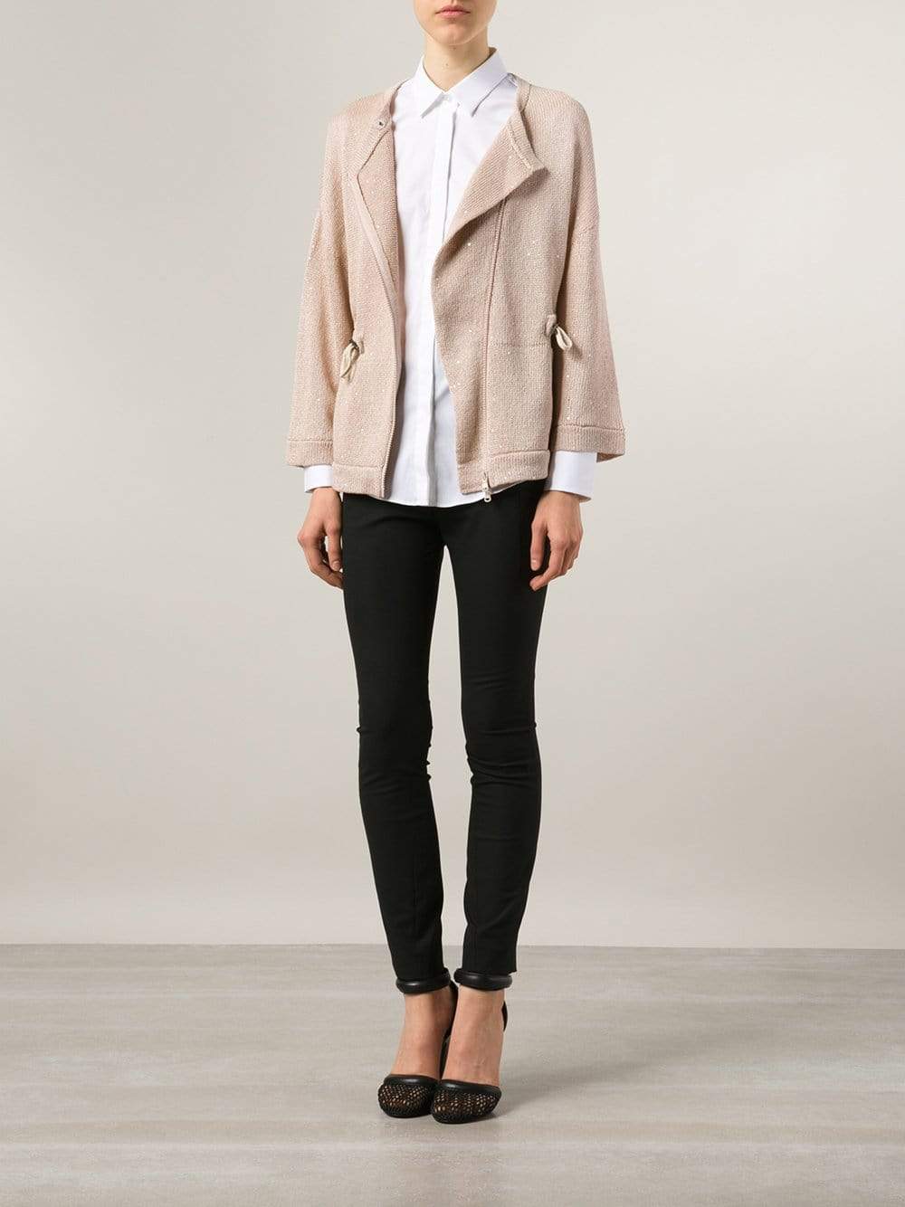 BRUNELLO CUCINELLI-Drawstring Waist Cardigan-