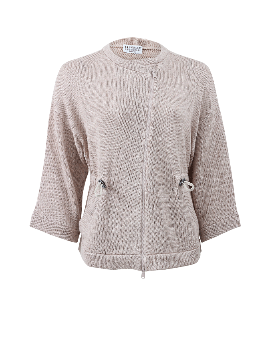 BRUNELLO CUCINELLI-Drawstring Waist Cardigan-