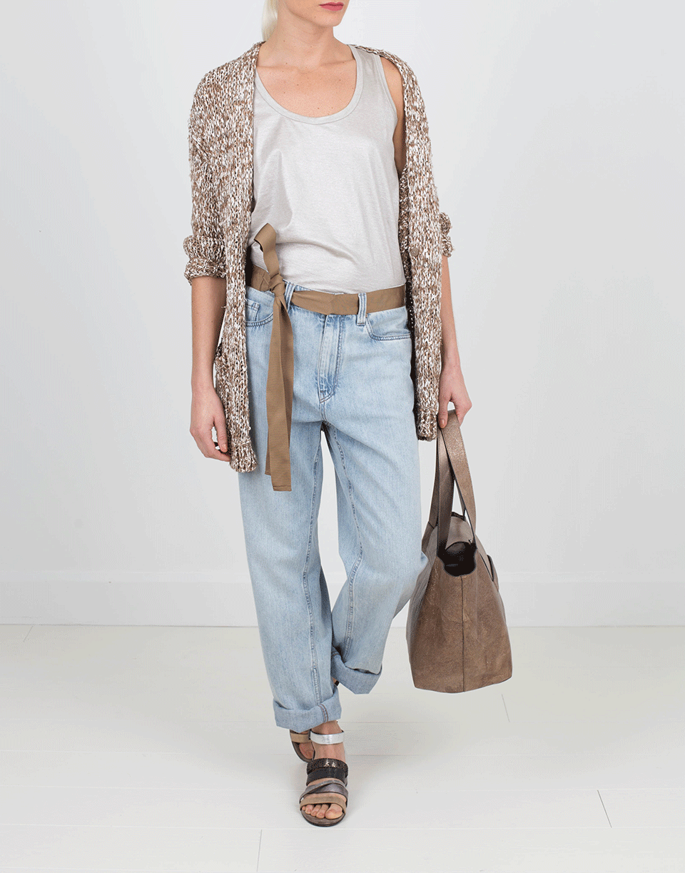 BRUNELLO CUCINELLI-Paillette Blend Boyfriend Cardigan-