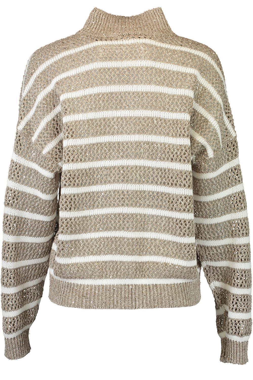 Dazzling Striped Net Cardigan-NUTSHELL-XS-CLOTHINGTOPCARDIGAN-BRUNELLO CUCINELLI