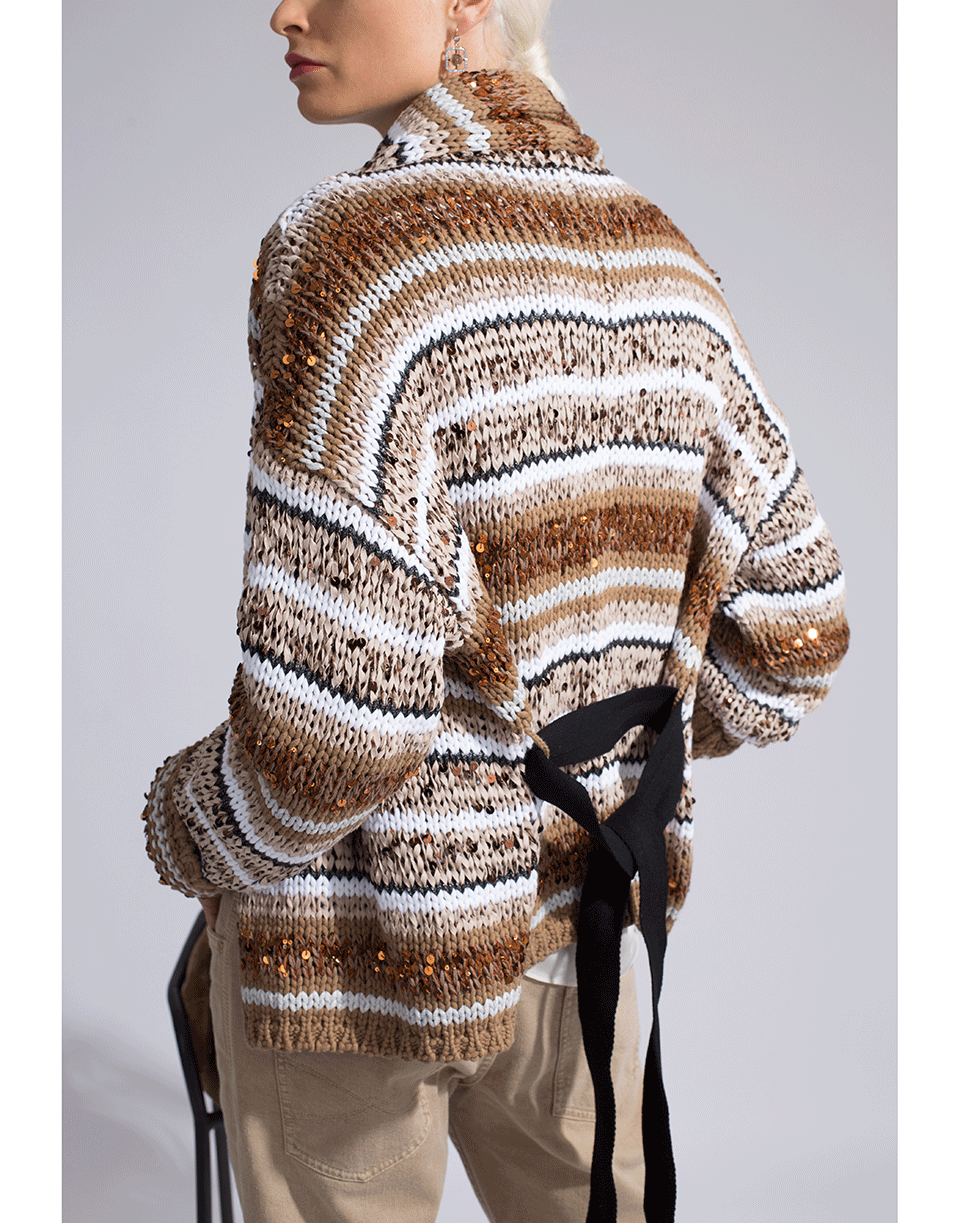 BRUNELLO CUCINELLI-Striped Knit Jacket-