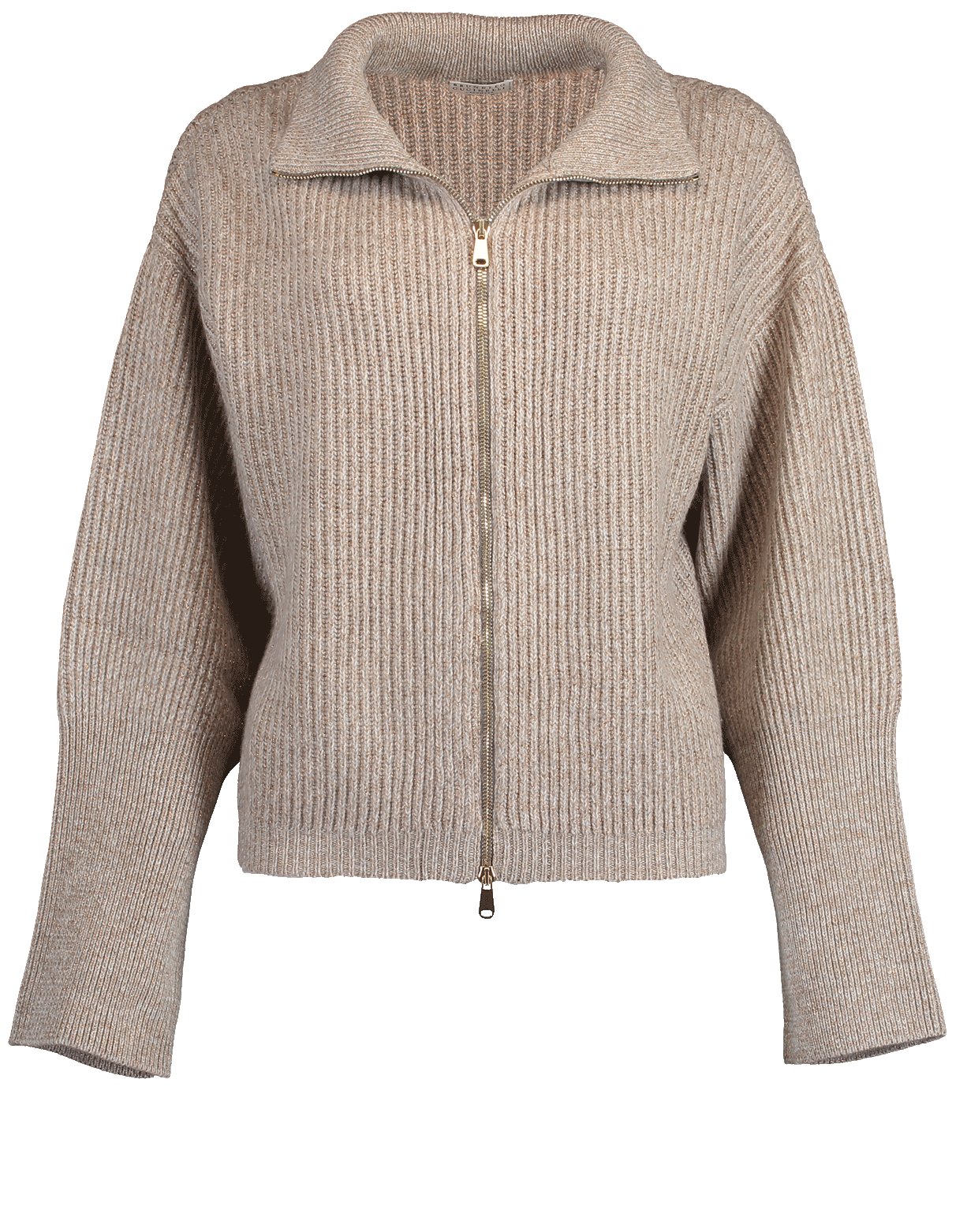 BRUNELLO CUCINELLI-Zip Front Knit Jacket-
