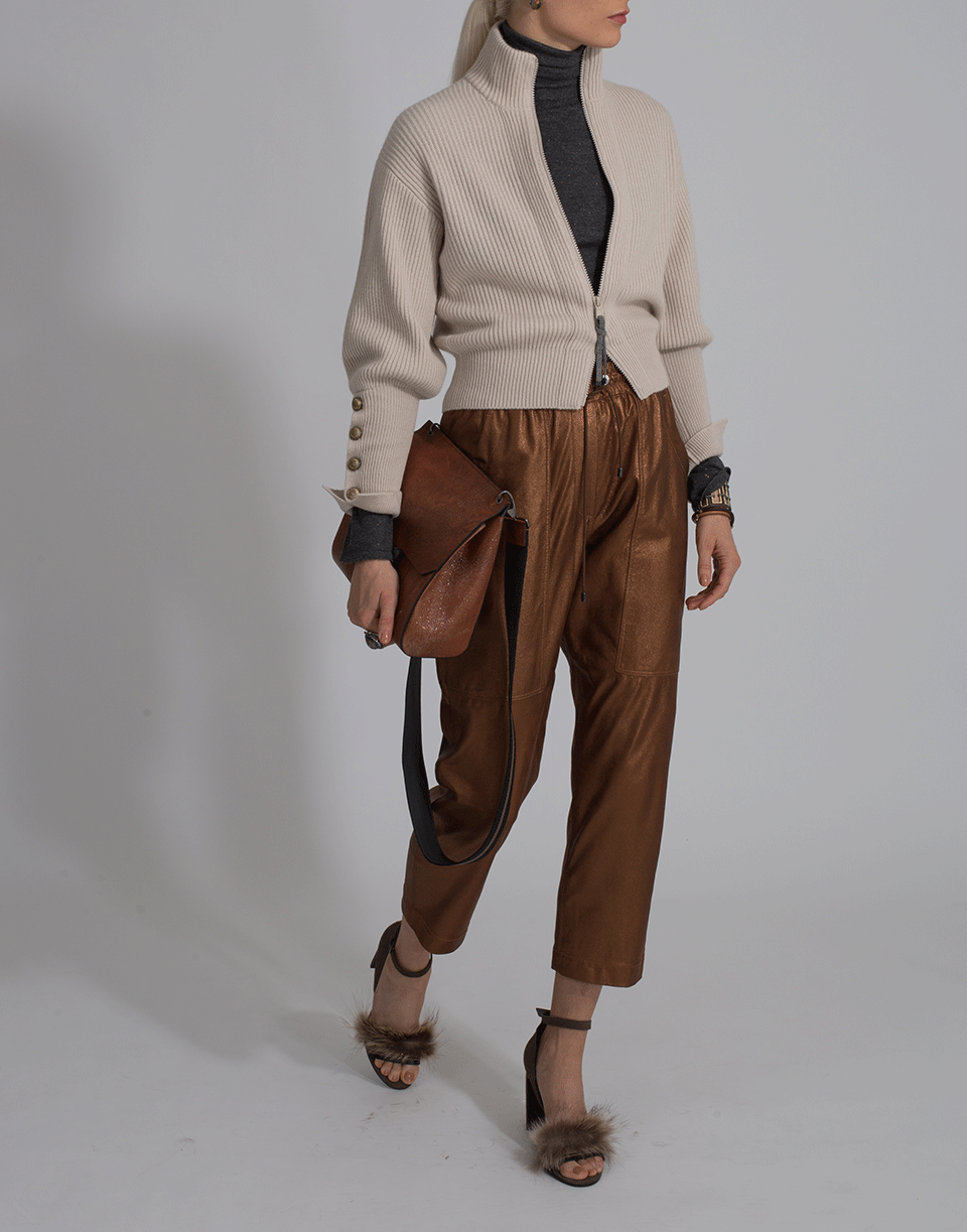 BRUNELLO CUCINELLI-Zip Up Cropped Cardigan-