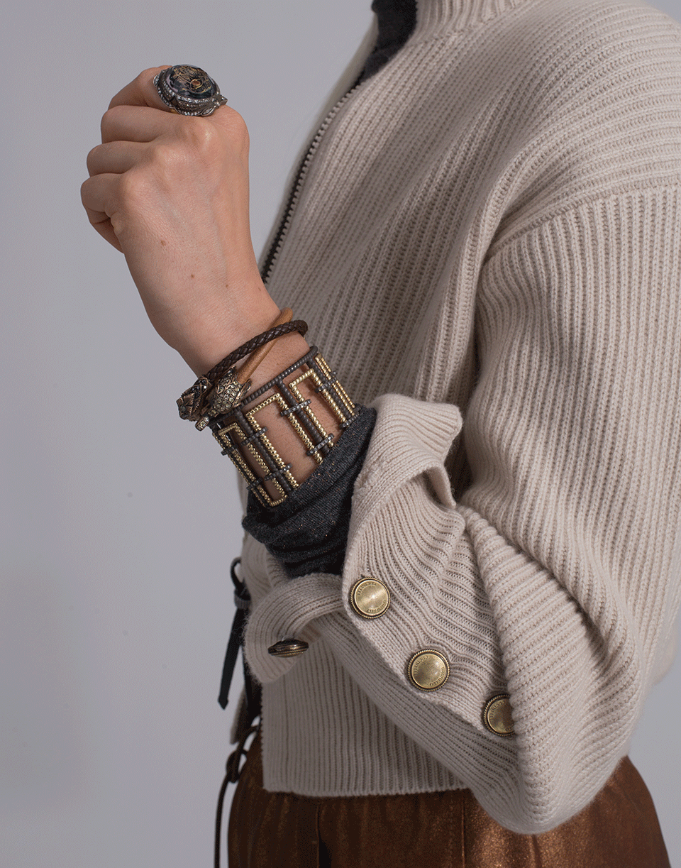 BRUNELLO CUCINELLI-Zip Up Cropped Cardigan-