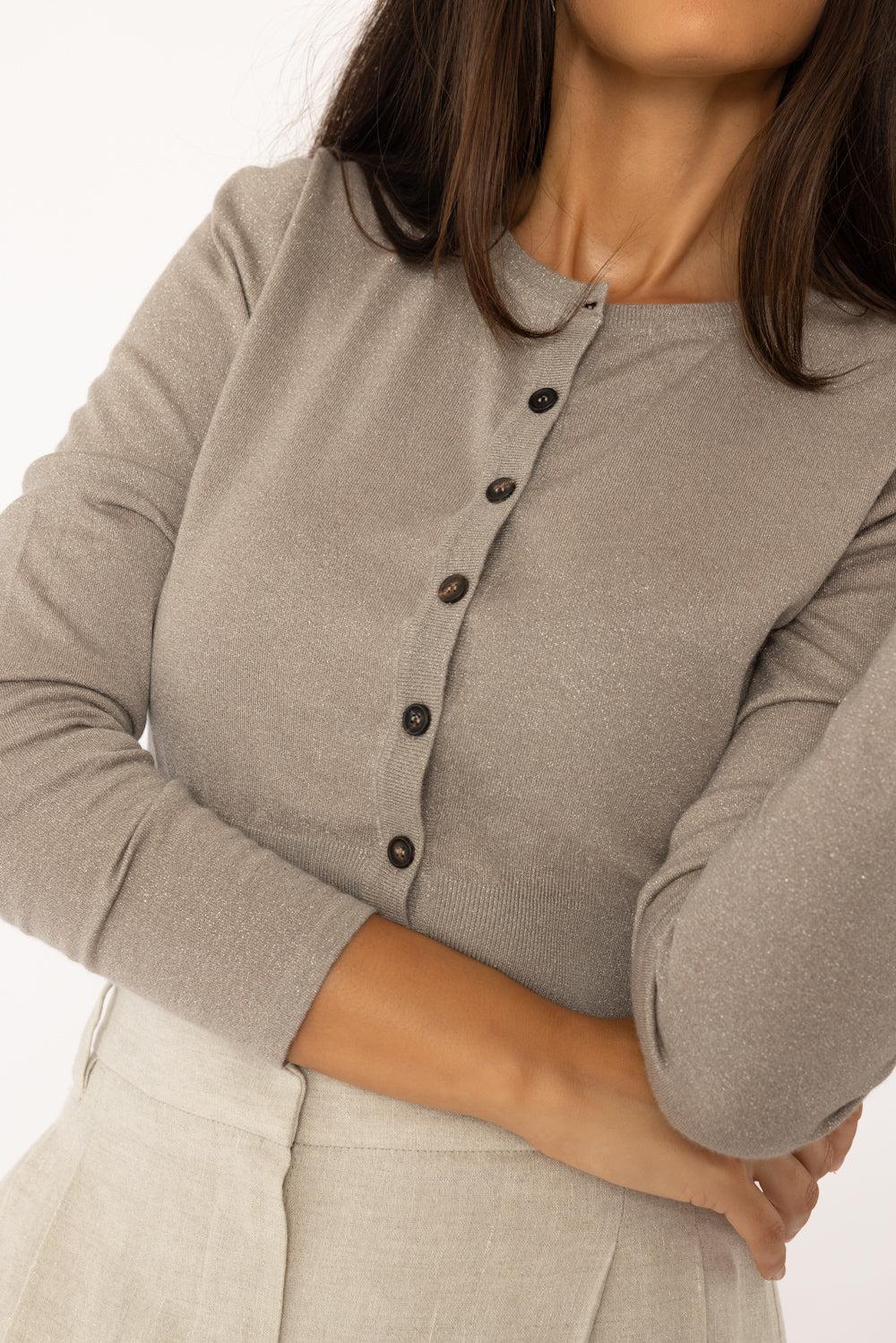Sparkling Crop Cardigan-SMKYTAUP-L-CLOTHINGTOPCARDIGAN-BRUNELLO CUCINELLI
