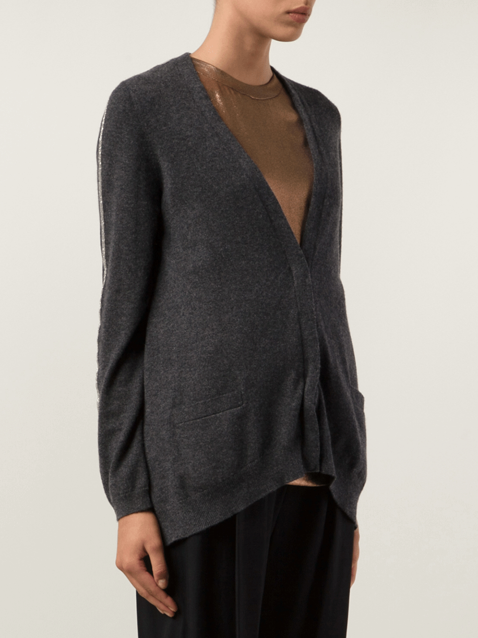 BRUNELLO CUCINELLI-Monili Stripe Egg Cardigan-