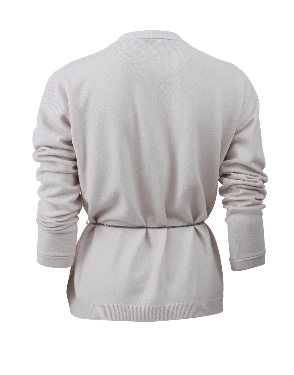 BRUNELLO CUCINELLI-Satin Belted Cashmere Cardigan-