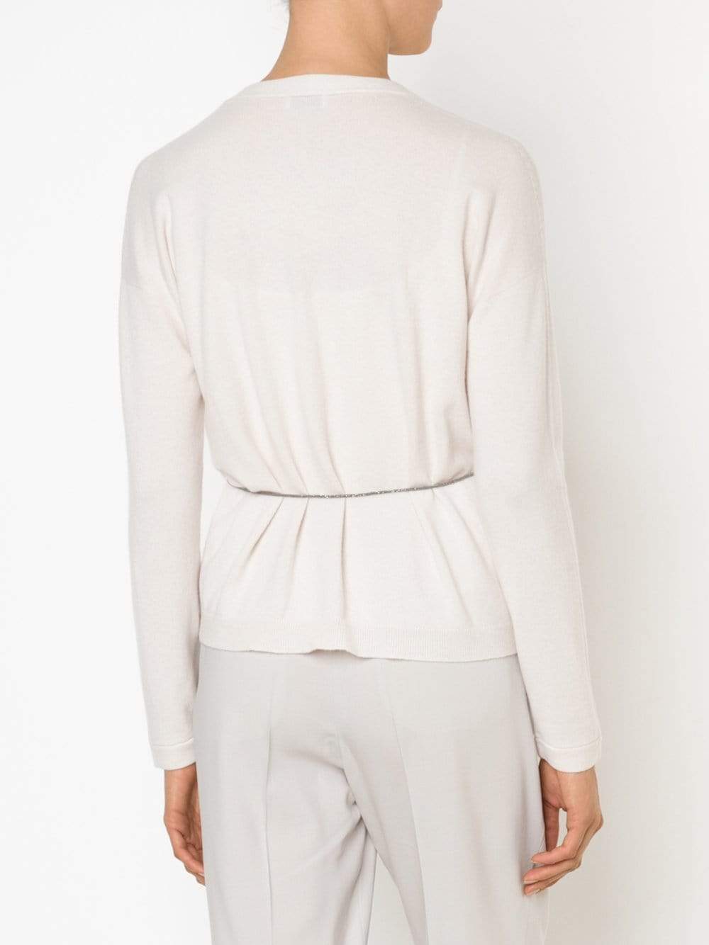 BRUNELLO CUCINELLI-Satin Belted Cashmere Cardigan-