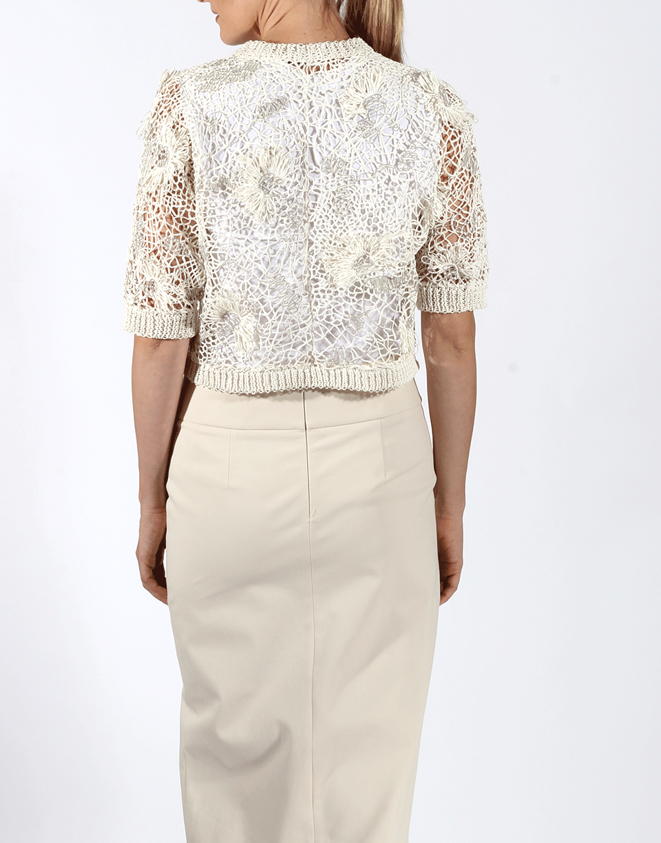 BRUNELLO CUCINELLI-Cropped Monili Embroidered Cardigan-