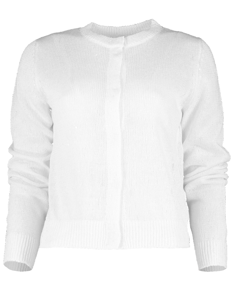 Linen Silk Paillette Cropped Cardigan