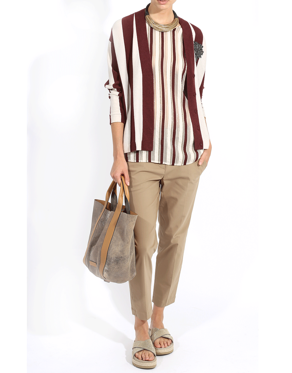 BRUNELLO CUCINELLI-Cricket Stripes Cardigan-