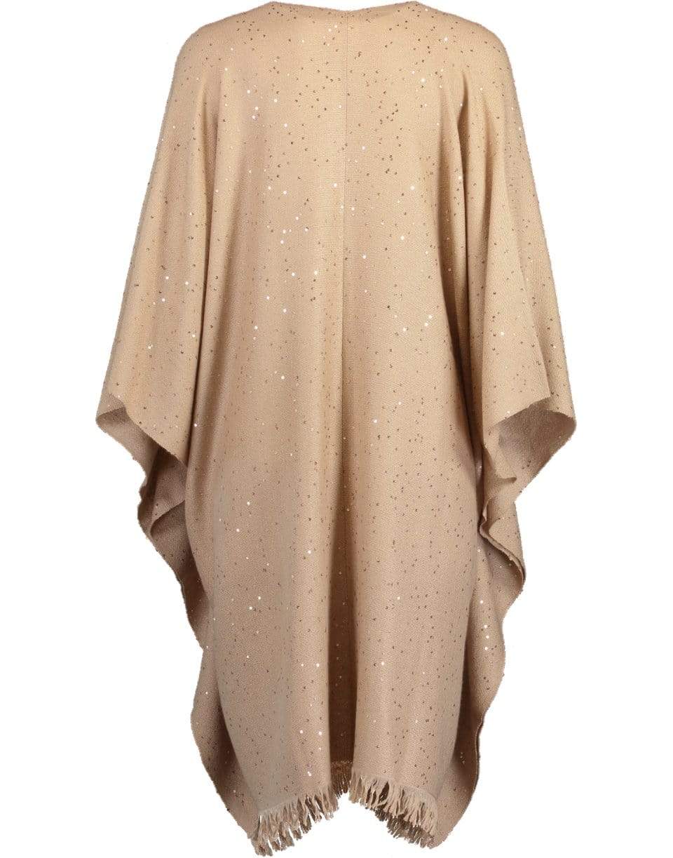 BRUNELLO CUCINELLI-Almond Sparkling Pailette Shawl-ALMOND
