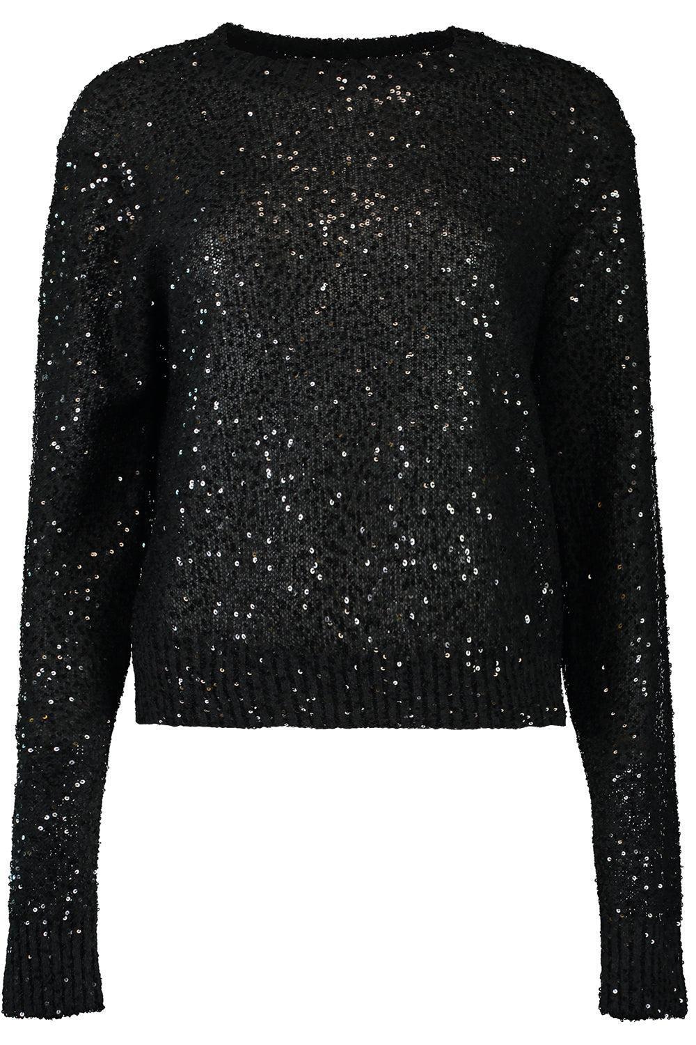Pailette Crewneck Pullover-BLACK-XS-CLOTHINGTOPKNITS-BRUNELLO CUCINELLI