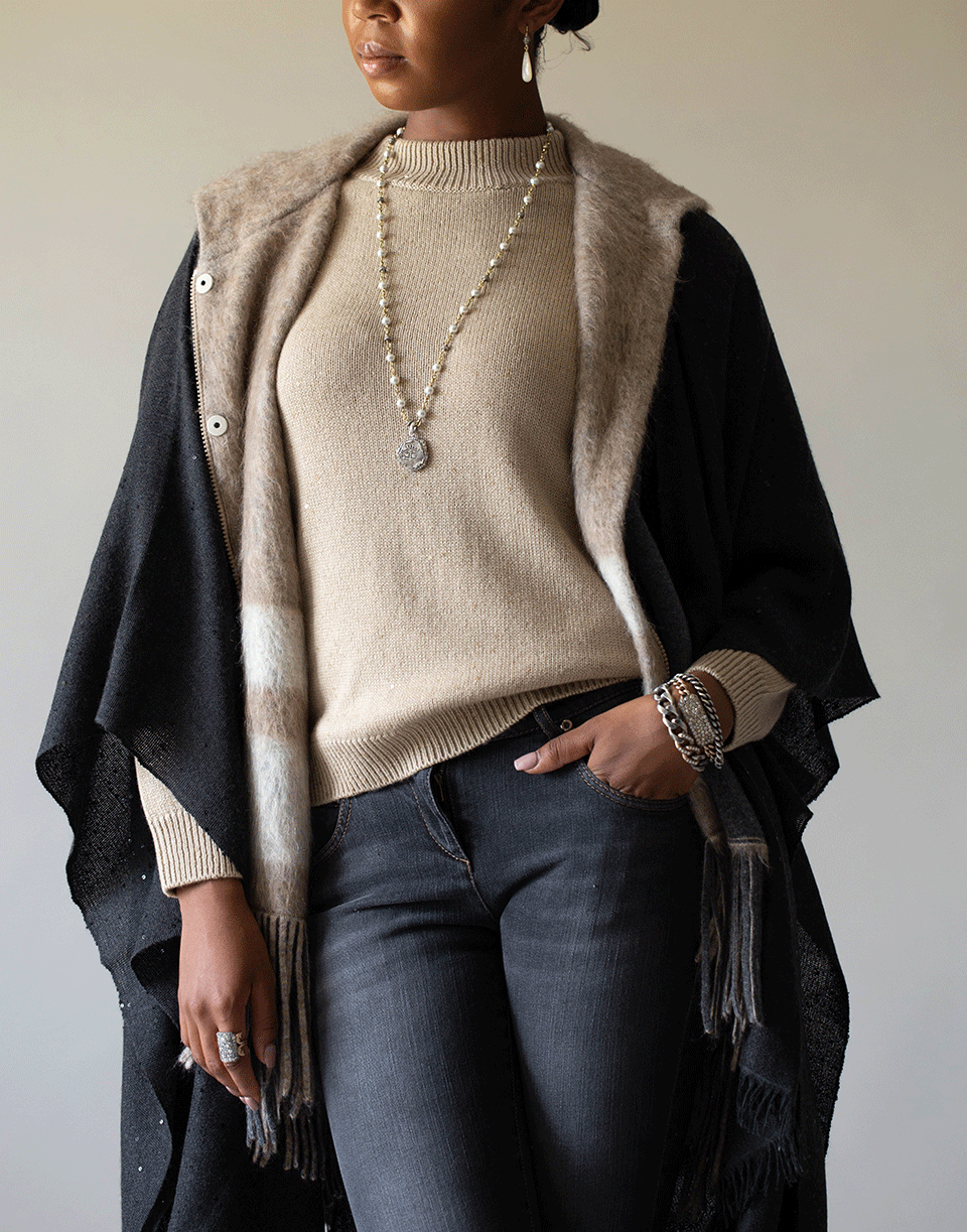BRUNELLO CUCINELLI-Blackstone Cashmere Silk and Paillette Shawl-BLKSTONE