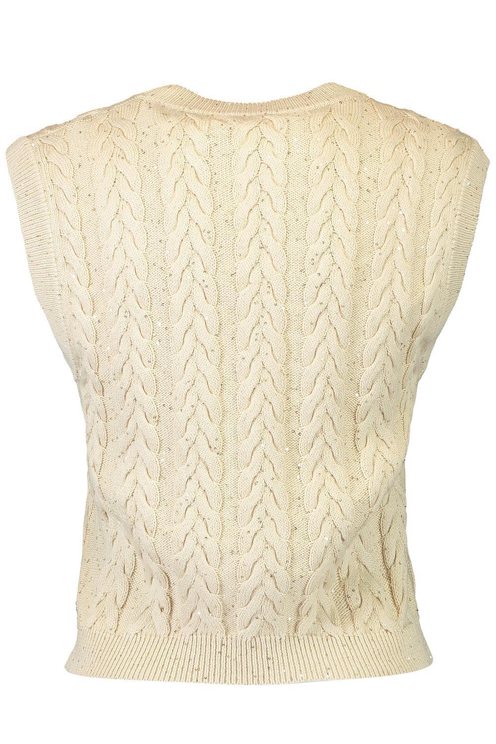 Dazzling Cable Sweater Vest-BUTTER-XS-CLOTHINGTOPKNITS-BRUNELLO CUCINELLI