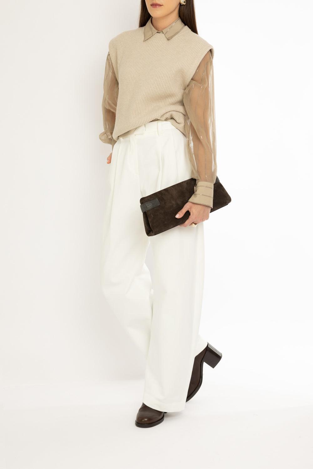 Nautical Sleeveless Knit Top-FEATHER-XS-CLOTHINGTOPKNITS-BRUNELLO CUCINELLI