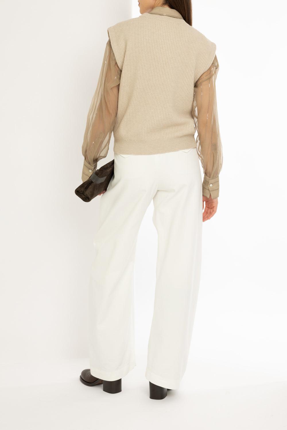 Nautical Sleeveless Knit Top-FEATHER-XS-CLOTHINGTOPKNITS-BRUNELLO CUCINELLI
