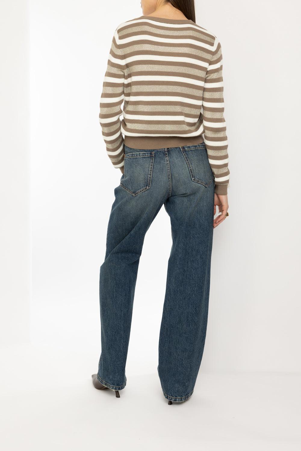 Marina Stripe Crewneck-JUTE-XS-CLOTHINGTOPKNITS-BRUNELLO CUCINELLI