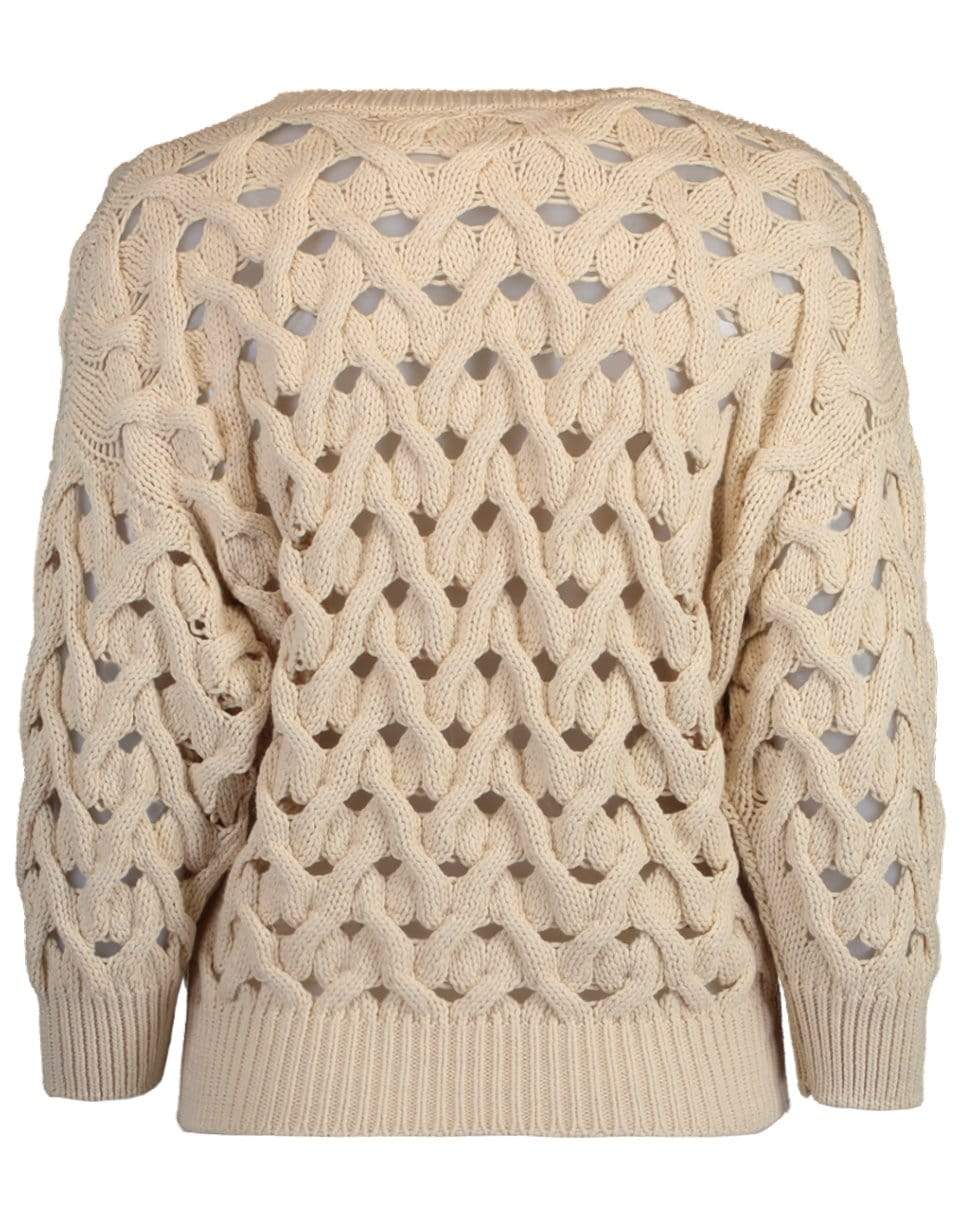 BRUNELLO CUCINELLI-Open Weave V-Neck Cropped Knit-
