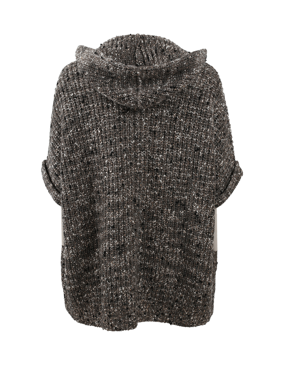 BRUNELLO CUCINELLI-Paillette English Ribbed Poncho-