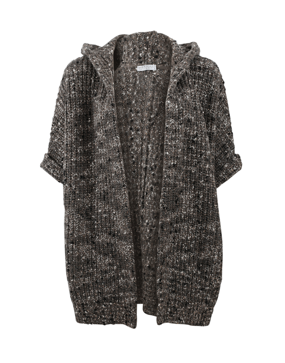 BRUNELLO CUCINELLI-Paillette English Ribbed Poncho-