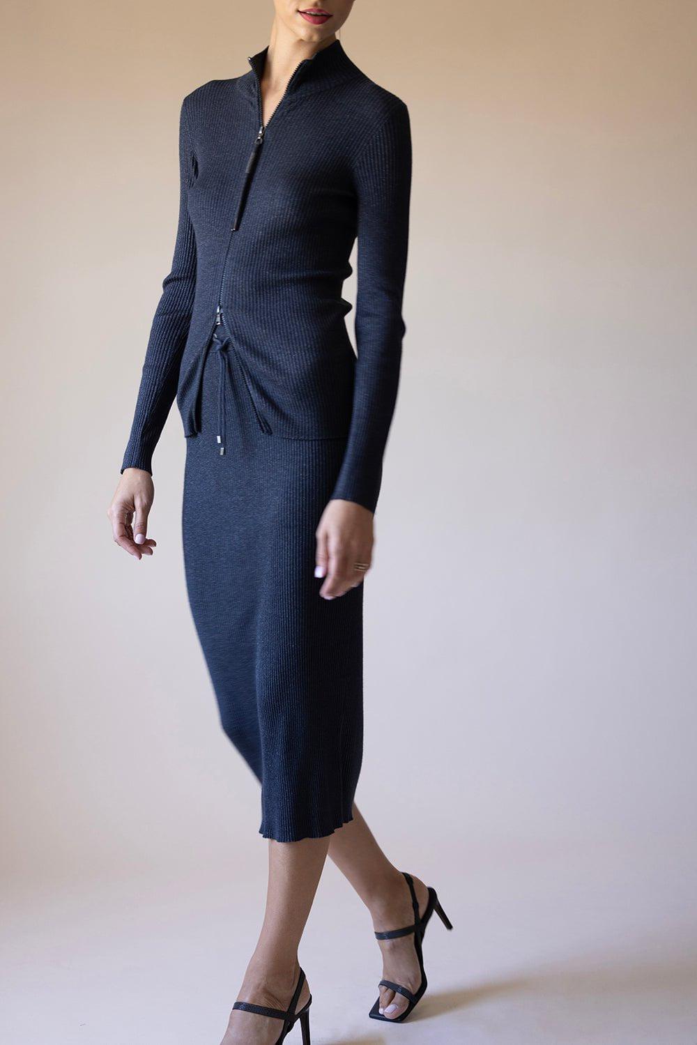 BRUNELLO CUCINELLI-Monili Trim Zip Up Sweater-