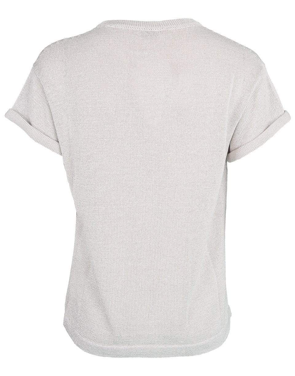 BRUNELLO CUCINELLI-Short Sleeve Cotton Lurex Knit-