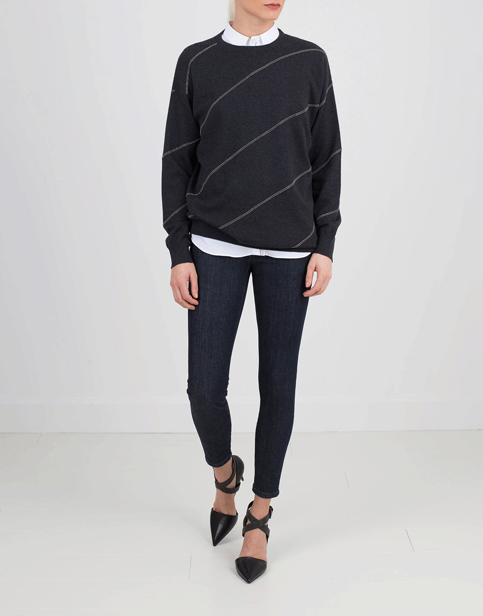 BRUNELLO CUCINELLI-Striped Monili Pullover-