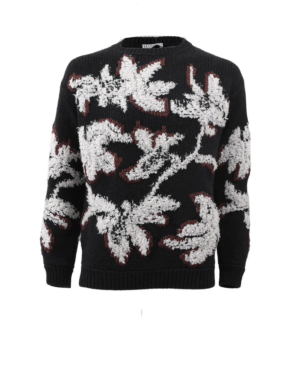 BRUNELLO CUCINELLI-Floral Embroidered Knit-