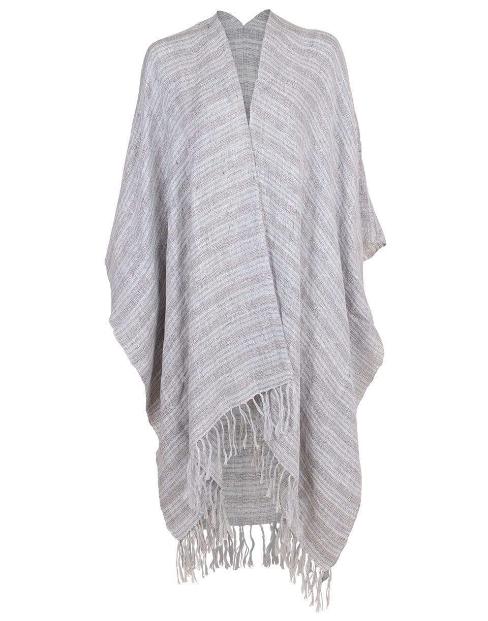 BRUNELLO CUCINELLI-Plaid Open Shawl-PRL/GRY