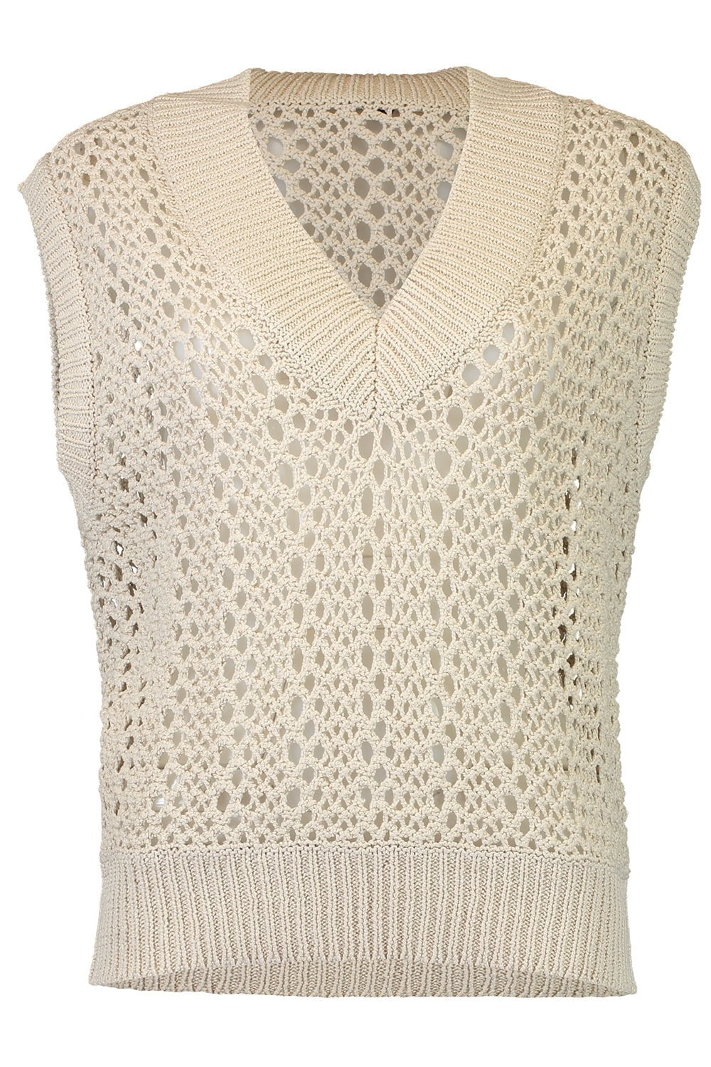 BRUNELLO CUCINELLI-Cap Sleeve V Neck Top-