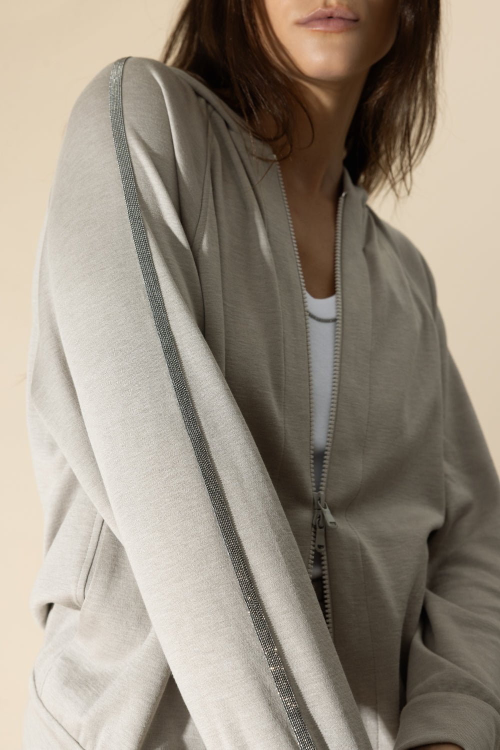 BRUNELLO CUCINELLI-Monili Sleeve Hoodie-