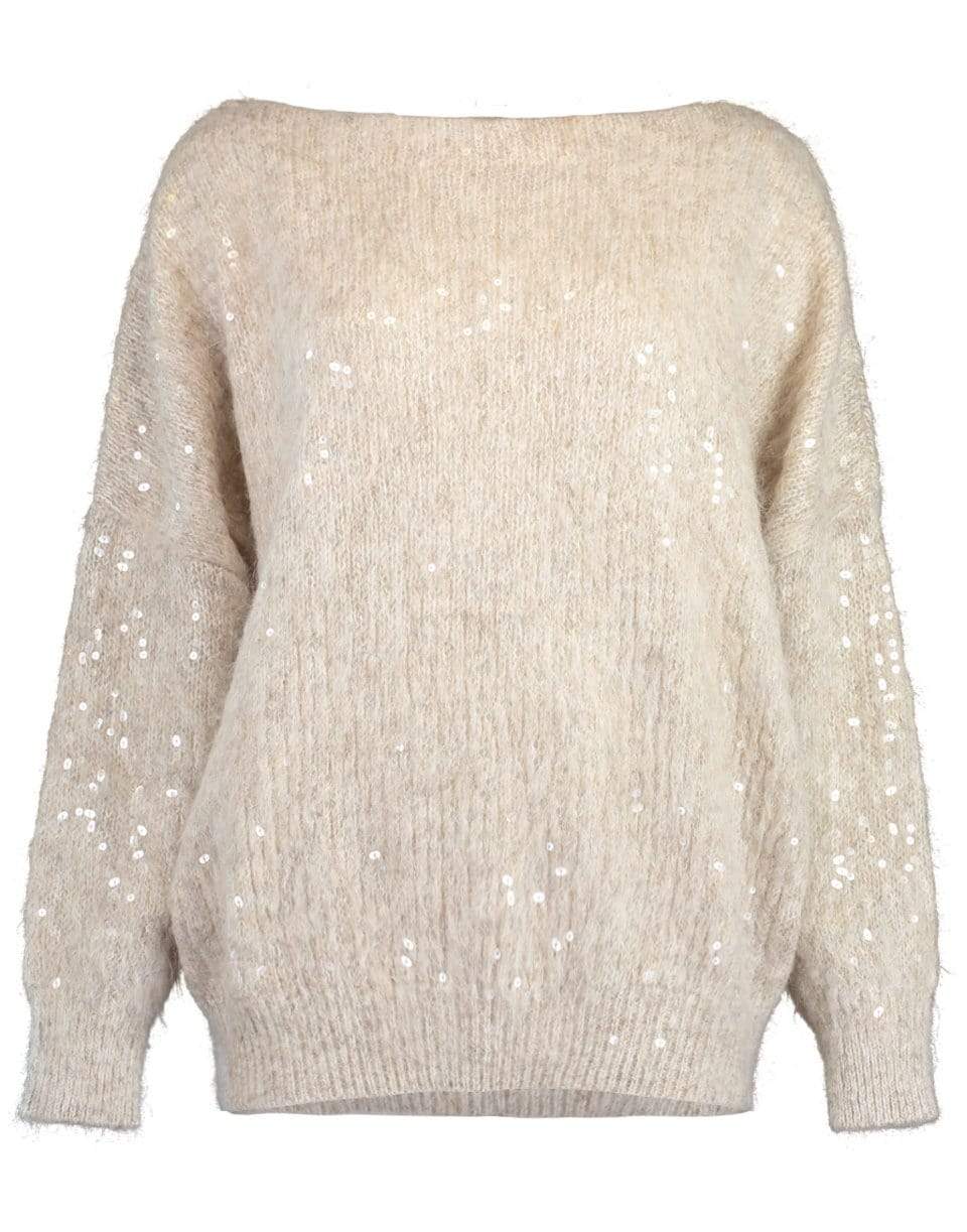 BRUNELLO CUCINELLI-Wet Effect Embroidered Boatneck Pullover-