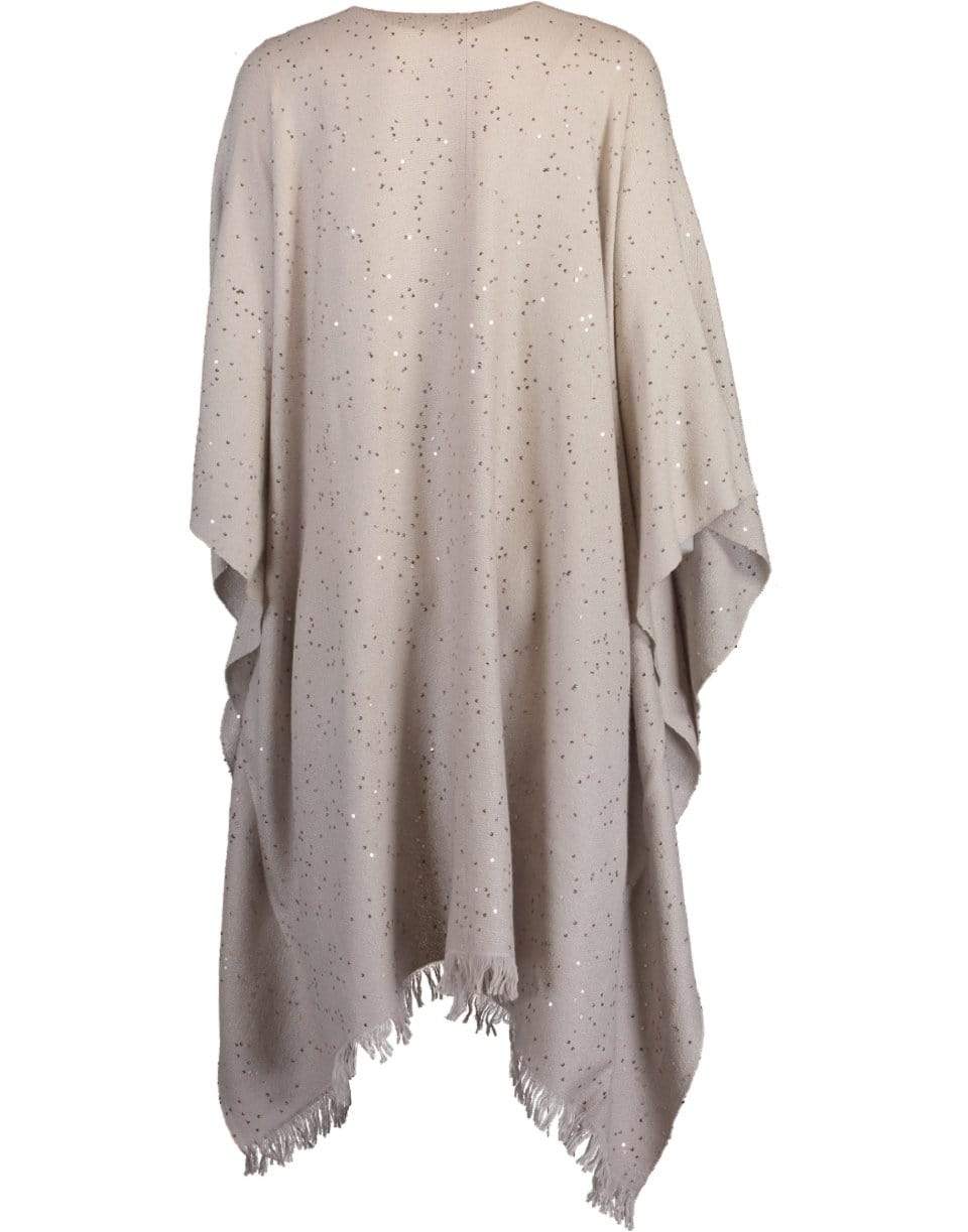 BRUNELLO CUCINELLI-Stone Cashmere Silk Paillette Shawl-STONE