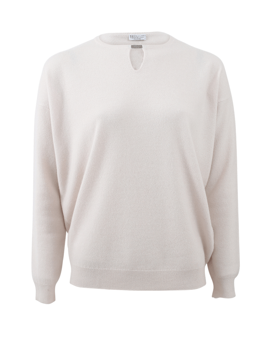 BRUNELLO CUCINELLI-Cashmere Keyhole Pullover Top-