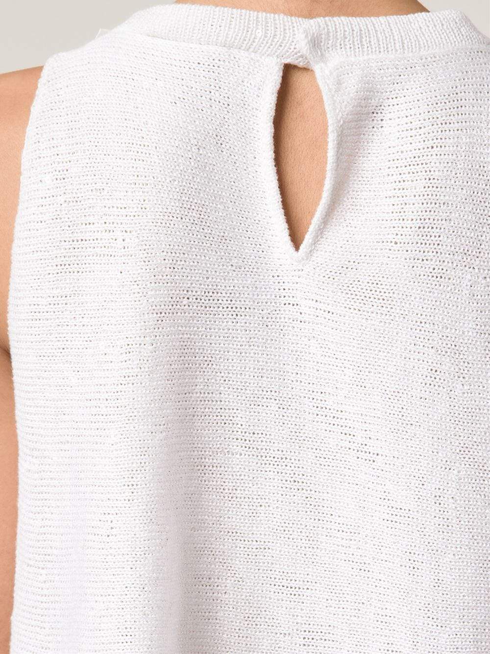 BRUNELLO CUCINELLI-Double Layer Paillette Knit Top-VANILLA