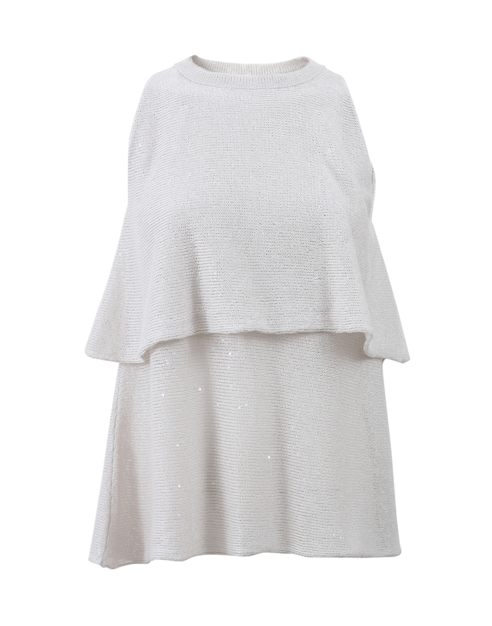 BRUNELLO CUCINELLI-Double Layer Paillette Knit Top-VANILLA