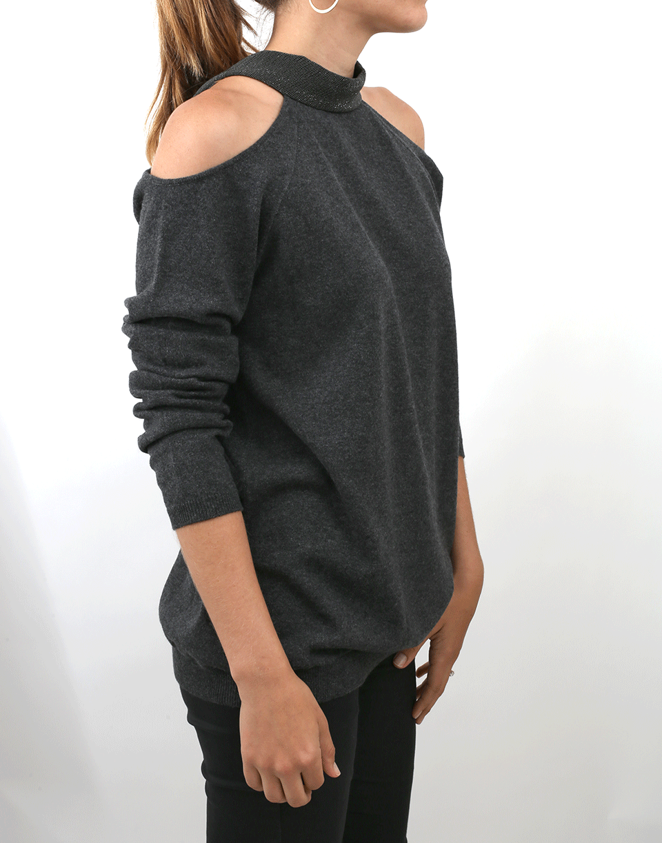 BRUNELLO CUCINELLI-Cold Shoulder Sweater-