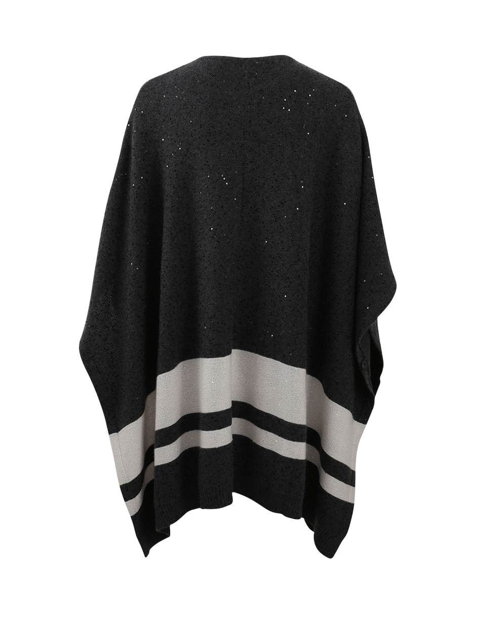 BRUNELLO CUCINELLI-Paillette Striped Poncho-VOL/VAN