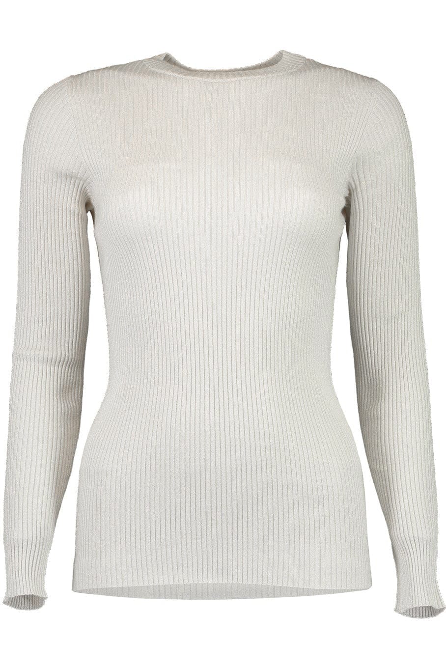 BRUNELLO CUCINELLI-Ribbed Lurex Round Neck Pullover-