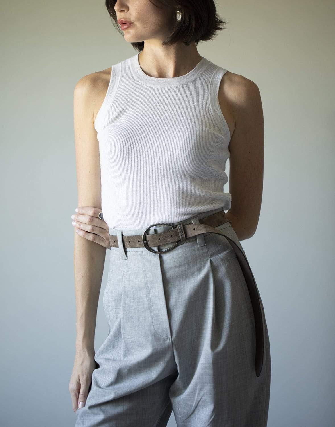 BRUNELLO CUCINELLI-Cashmere Lurex Stretch Tank-