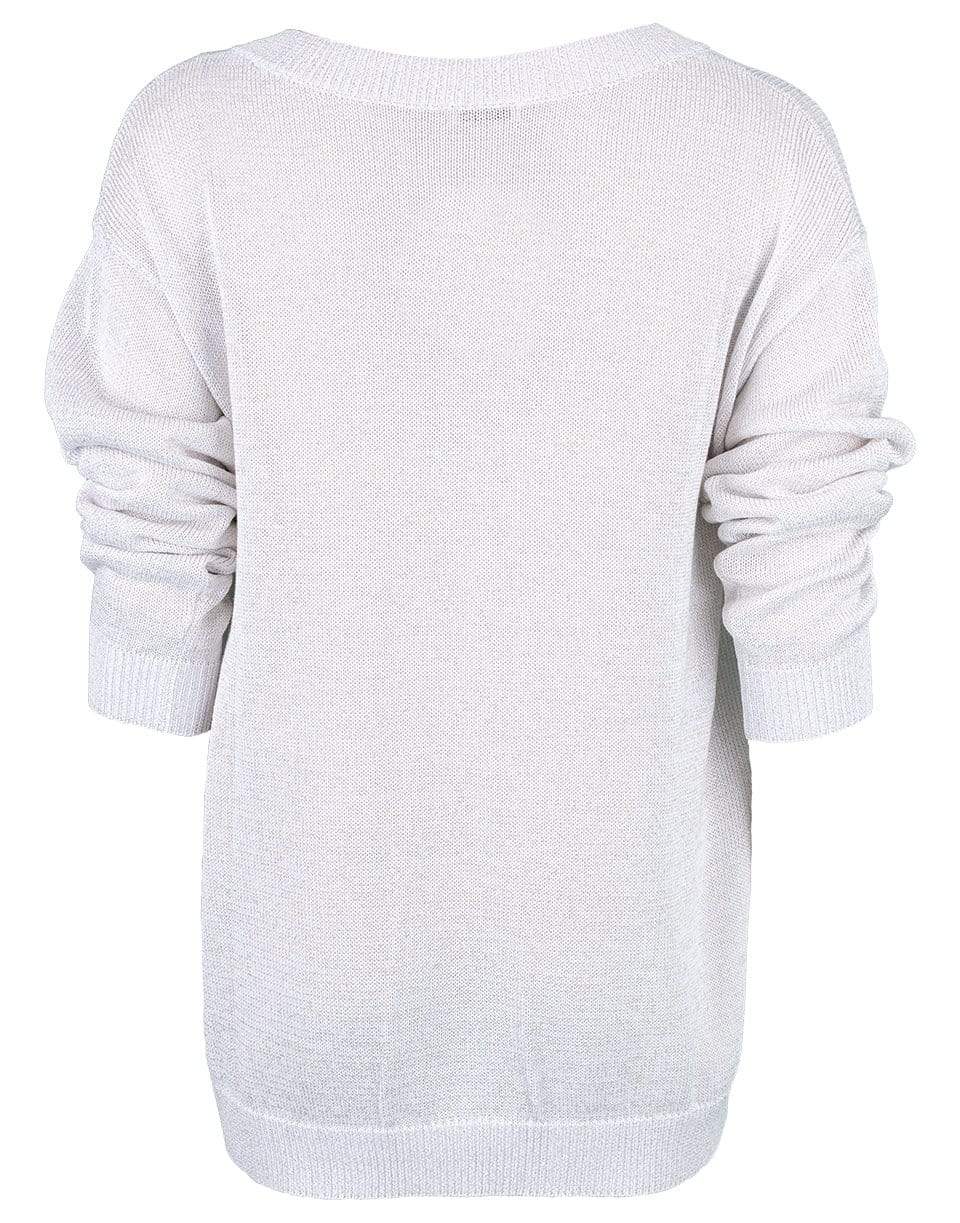 BRUNELLO CUCINELLI-Cotton Lurex V-Neck Knit-