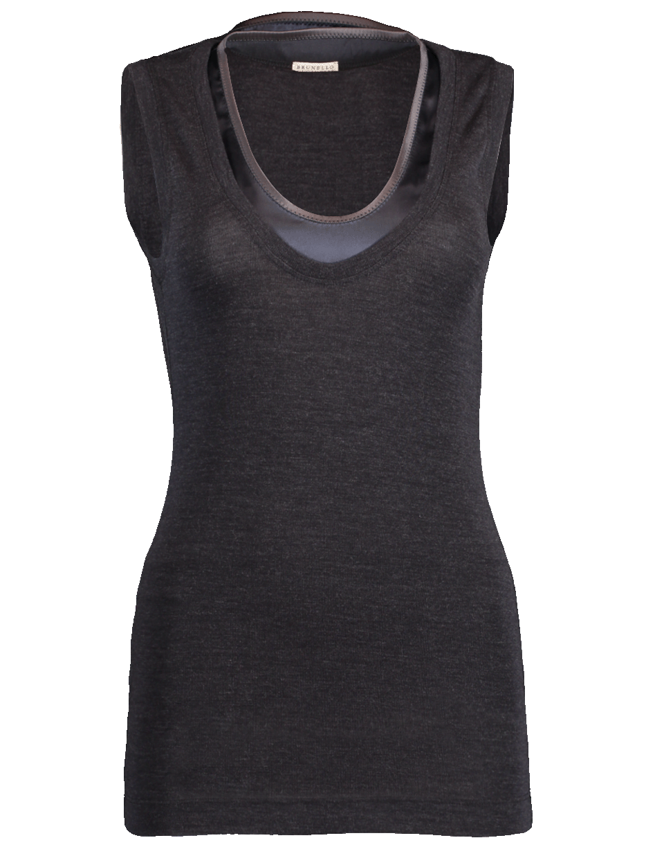 BRUNELLO CUCINELLI-Ribbed Jersey Top-