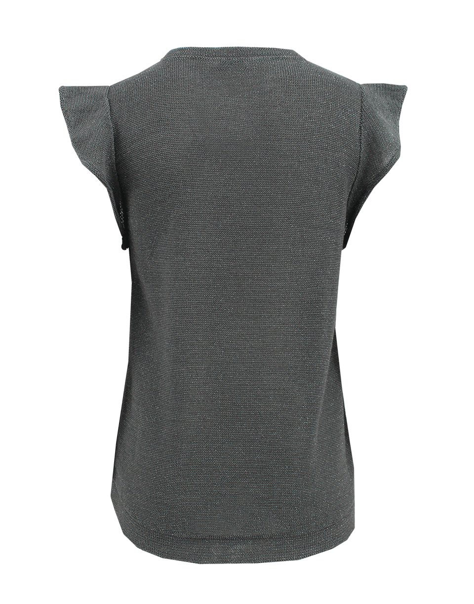 BRUNELLO CUCINELLI-Cotton Flutter Sleeve Top-