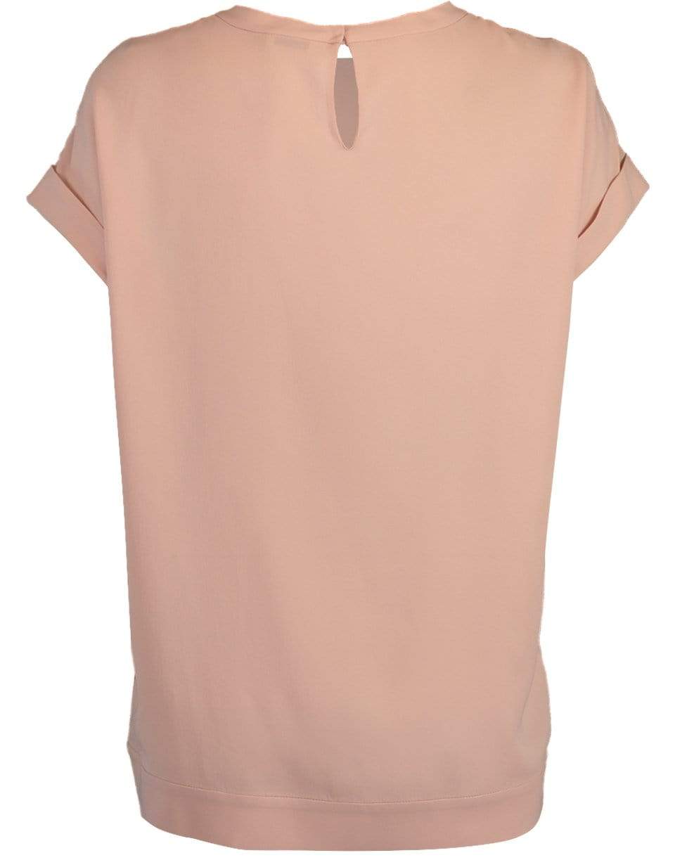 BRUNELLO CUCINELLI-Cap Sleeve Monili Detail T-Shirt-