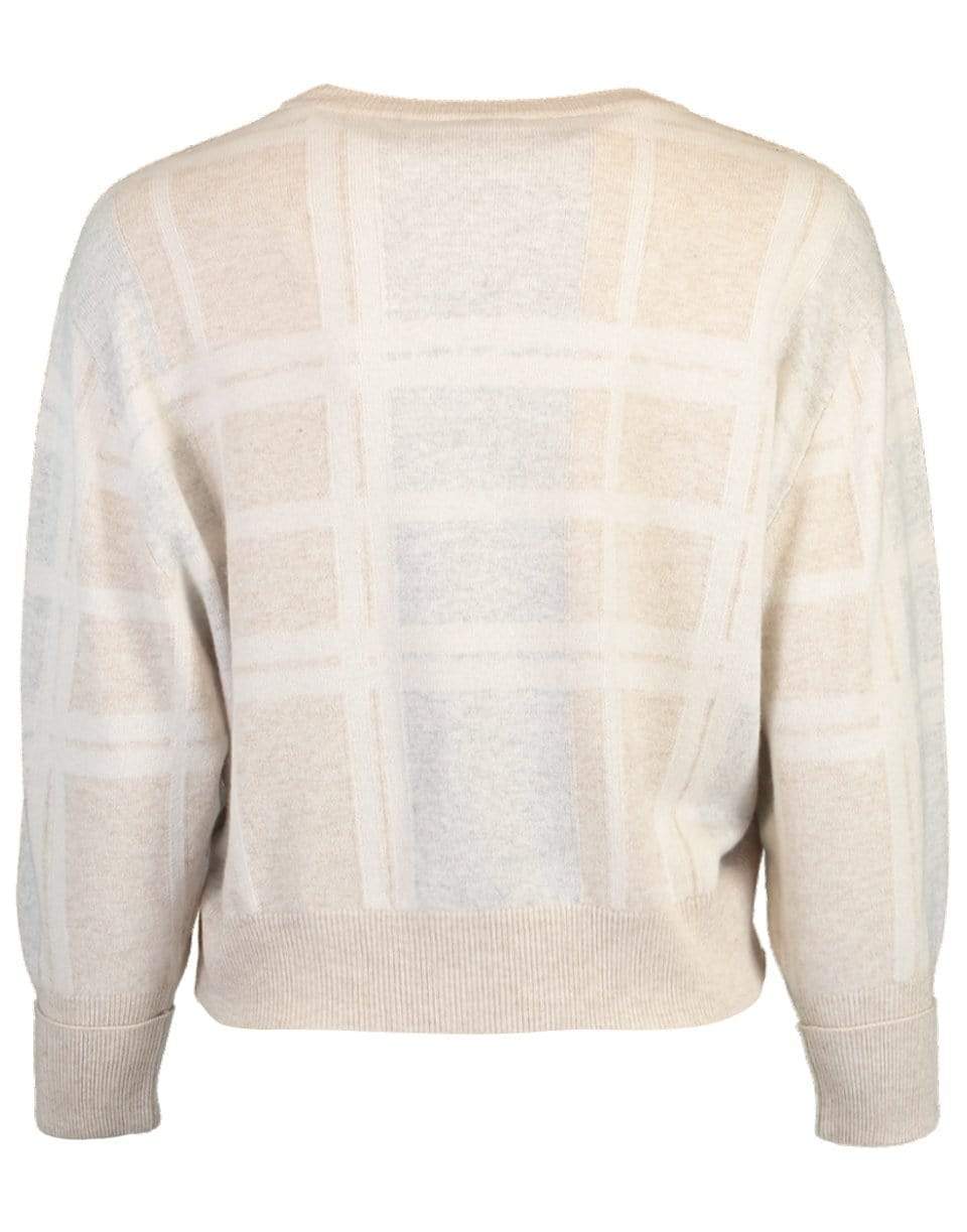 BRUNELLO CUCINELLI-Checkered Paillette Embroidered Pullover Knit-