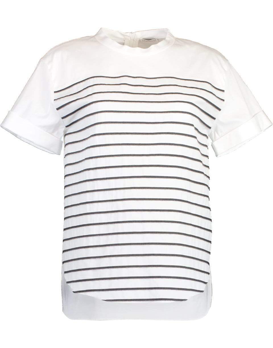 BRUNELLO CUCINELLI-Poplin Cotton Striped Top-